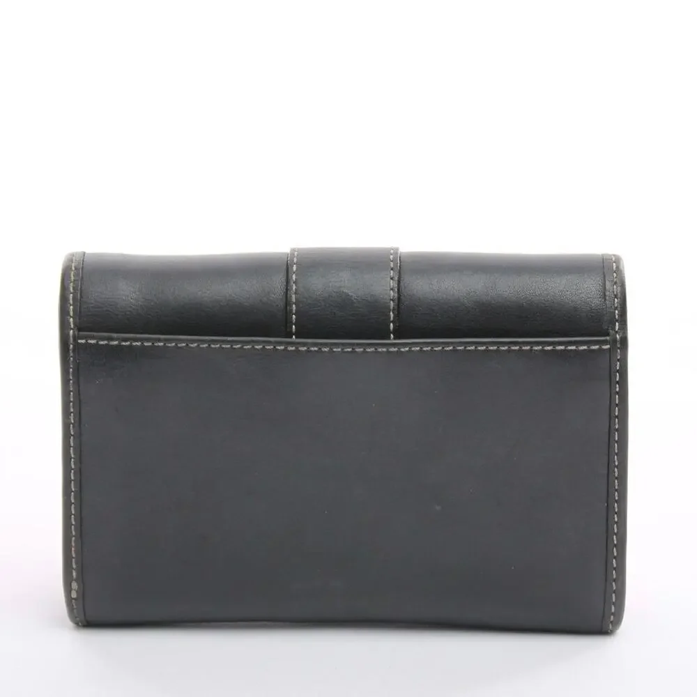 Coach Black Contrast Stitch Leather Wallet